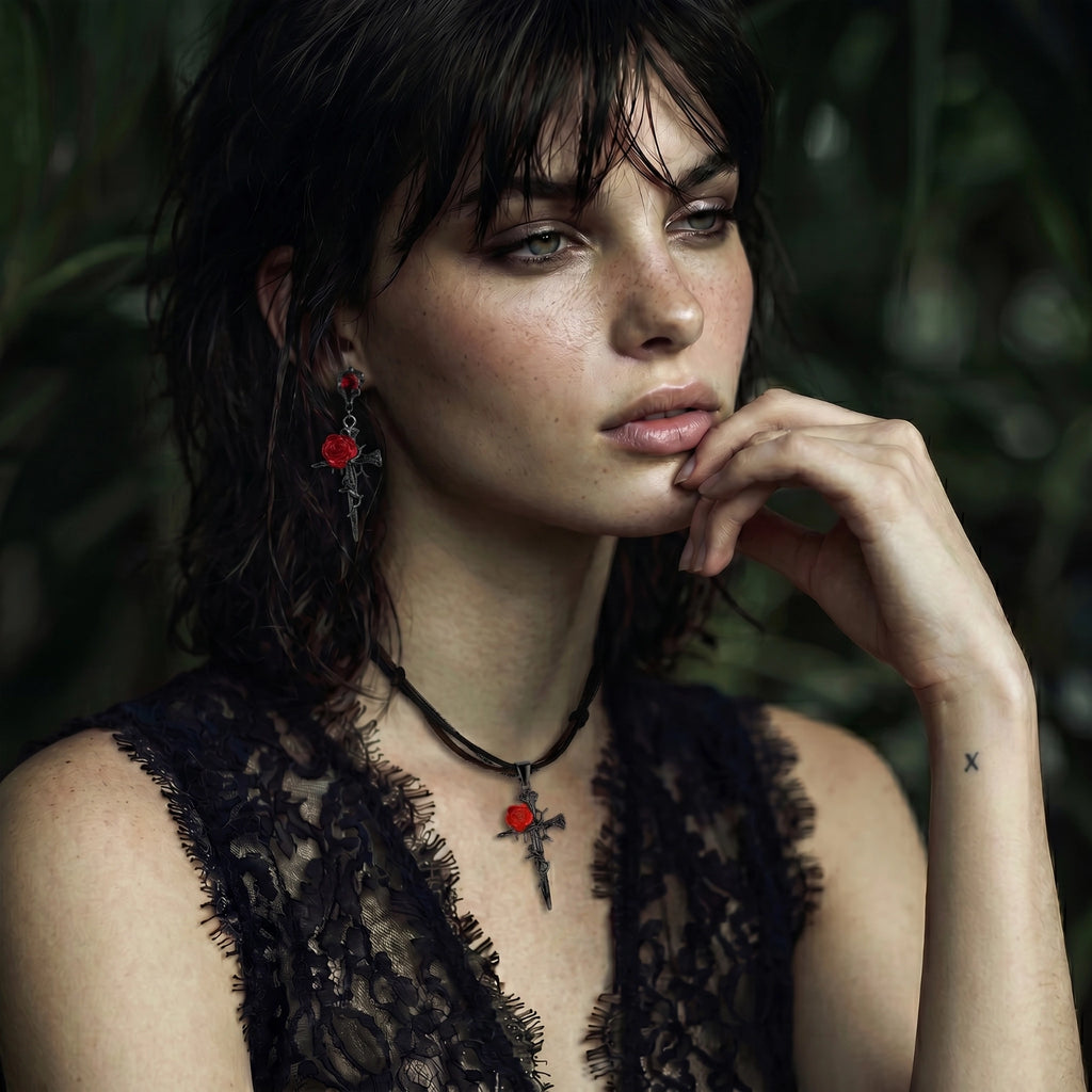Thorned Rose Cross Set | Blueve
