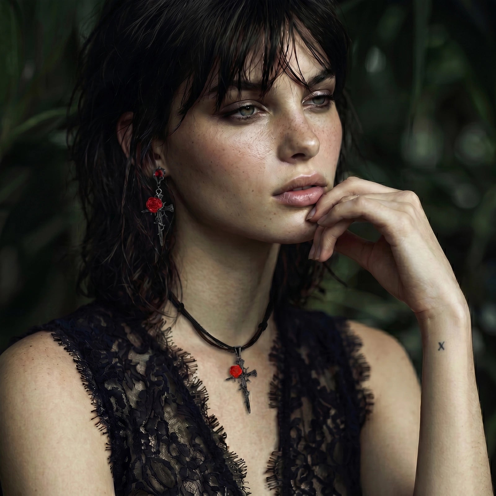 Thorned Rose Cross Set | Blueve